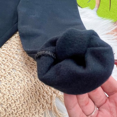  Conj. Casaco de Moletom Tied Up in Cuteness e Calça Legging - Areia e Preto